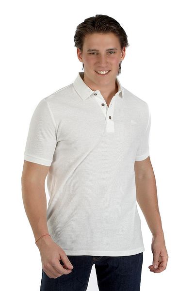 Lee Cooper Tylen Men's 100% Cotton Polo Neck T-Shirt Ecru