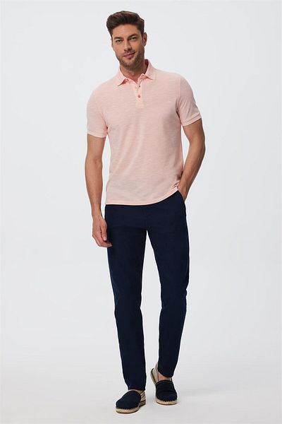 Lee Cooper Ανδρικό μπλουζάκι Jake 100% βαμβακερό γιακά πόλο παστέλ ροζ