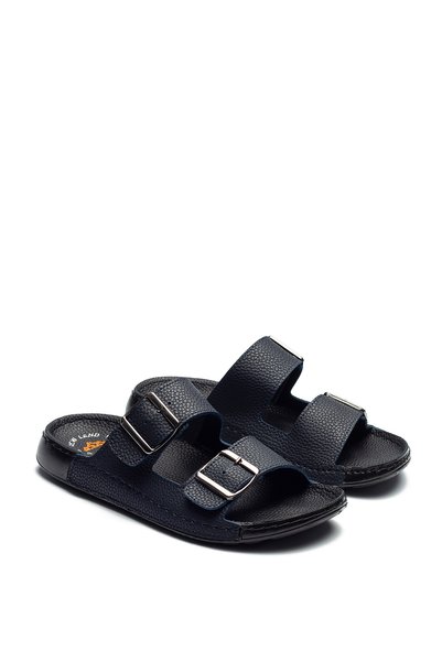 İRONİX Trk-001 Men's Faux Leather Slippers Comfortable Daily Use Lightweight Non-Slip Sole Home Outdoor Slippers