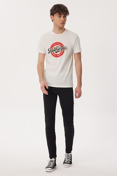 Lee Cooper Ανδρικό μπλουζάκι Authen 100% βαμβακερό O λαιμό λευκό
