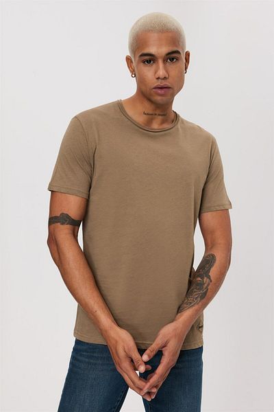 Lee Cooper Gael Men's 100% Cotton O Neck T-Shirt K. Beige