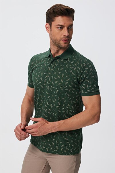 Lee Cooper Ανδρικό μπλουζάκι με λαιμόκοψη πόλο από 100% βαμβάκι Newpine Κ. Πράσινο