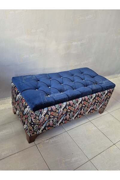 aldagelsin ALDASANDIKLIPUF Yaprak Desen  Amartisörlü Kapitoneli Lüks Sandıklı...