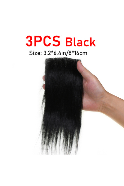 Choice 3 قطع سوداء من 3 قطع من ألياف صناعية ناعمة طويلة الشعر مصنوعة من فرو ص...