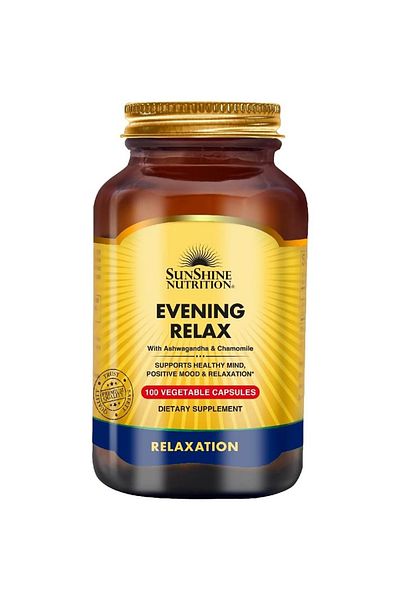 Sunshine Nutrition Nutrition Evening Relax With Ashwagandha & Chamomile - 100 Vegetable Capsules