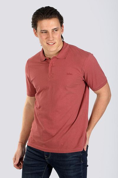 Lee Cooper Twins 1 Ανδρικό μπλουζάκι με γιακά πόλο από 100% βαμβάκι Dusty Rose