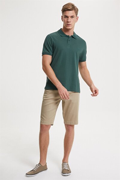 Lee Cooper Ανδρικό μπλουζάκι με λαιμόκοψη από 100% βαμβάκι Twins, σκούρο πράσινο