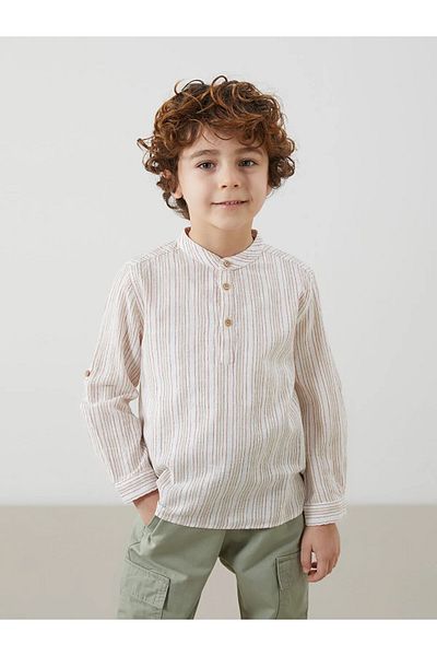 LC Waikiki Judge Collar Striped Boy's Shirt