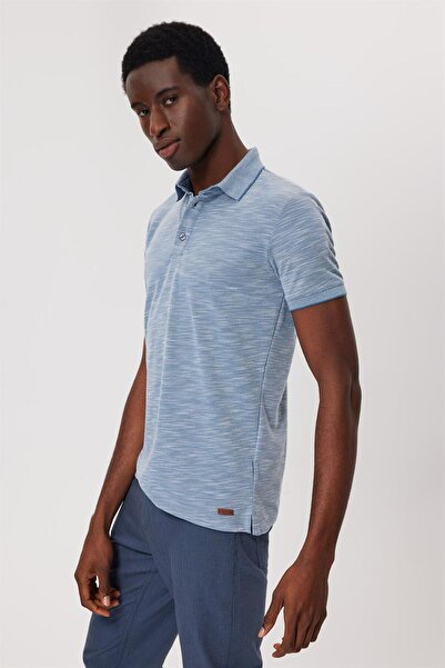 Lee Cooper Ανδρικό μπλουζάκι Jake με λαιμόκοψη παστέλ μπλε