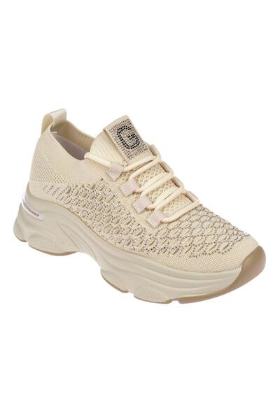 Guja Stoned Knitwear Women's Sports Shoes Gj-309-3 Beige