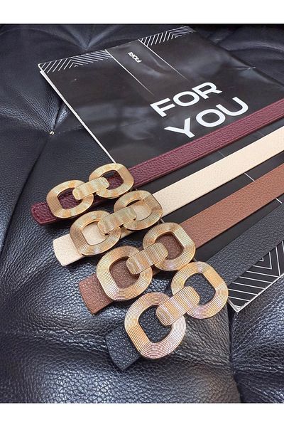Fiori Curea de pantaloni cu cataramă dublă pentru femei, centură de haină, centură de cămașă, centură de rochie