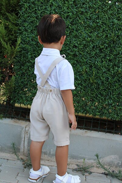 Z KİDS Cream Jumpsuit with Two Front Buttons