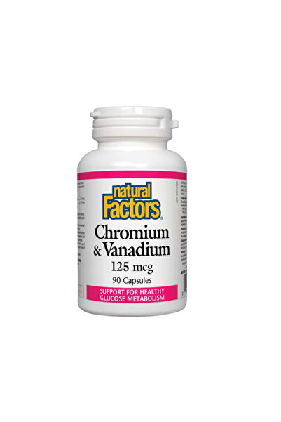 Natural Factors الكروم والفاناديوم 125 ميكروجرام 90 كبسولة