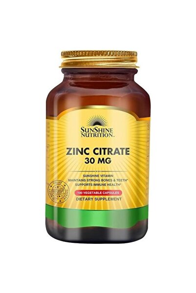 Sunshine Nutrition التغذية سيترات الزنك 30 ملغ - مضاد أكسدة قوي، 100 كبسولة