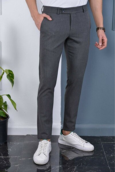 NACAR STYLİSH Erkek Dar Paça Slim Fit Füme Okul Lise Kumaş Pantolon
