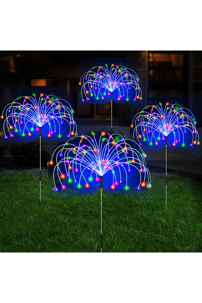 GOTP قطعتان من مصابيح LED تعمل بالطاقة الشمسية RGB لمسار الحديقة الخارجية الم...