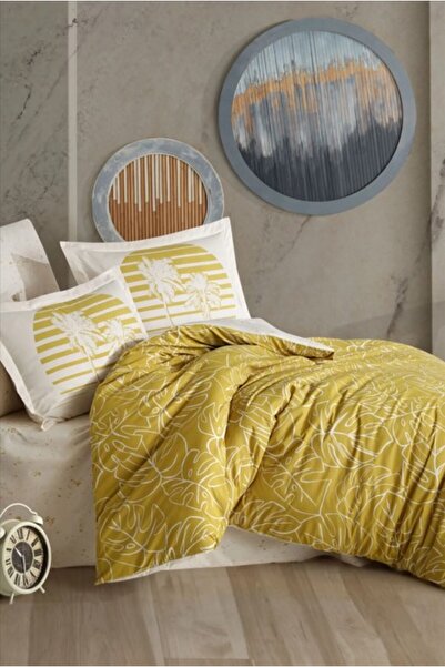 Hobby Σετ Παπλωματοθήκης Διπλού Μεγέθους Ranforce Eva Mustard