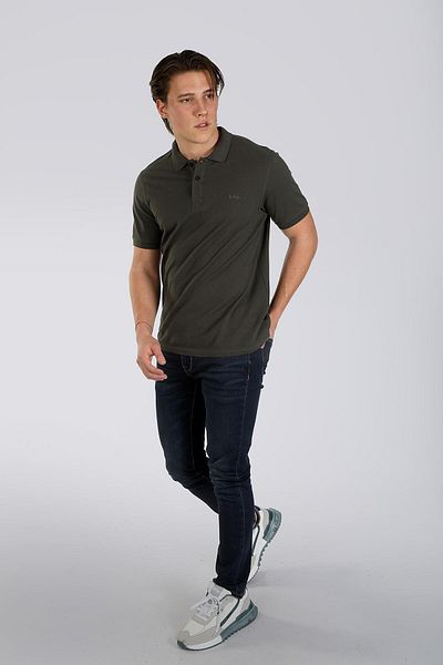 Lee Cooper Ανδρικό T-shirt Pique Polo Neck Olive