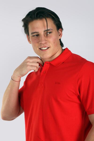 Lee Cooper Twins 1 Men's 100% Cotton Pique Polo Neck T-Shirt Short Red