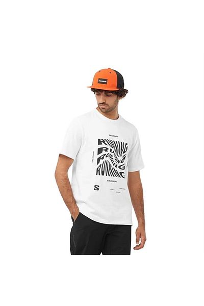 Salomon Men's T-shirt - Running Graphic, M Size, White LC 2218900