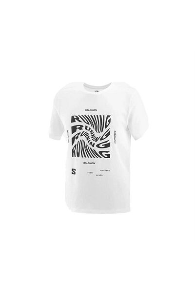 Salomon Men's T-shirt - Running Graphic, M Size, White LC 2218900