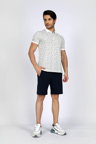 Lee Cooper Newfresh Ανδρικό μπλουζάκι με γιακά πόλο 100% βαμβακερό εκρού