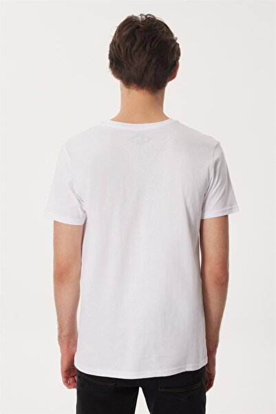 Lee Cooper Ανδρικό μπλουζάκι Richard σε λευκό λαιμόκοψη