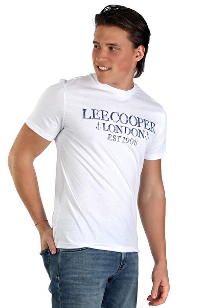 Lee Cooper Cador Men's 100% Cotton O-Neck T-Shirt White