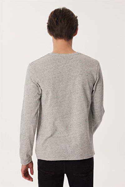 Lee Cooper Ανδρικό μπλουζάκι James με λαιμόκοψη O με μανίκια K. Grey