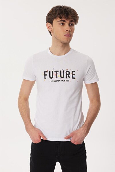 Lee Cooper Ανδρικό T-Shirt με λαιμόκοψη White David
