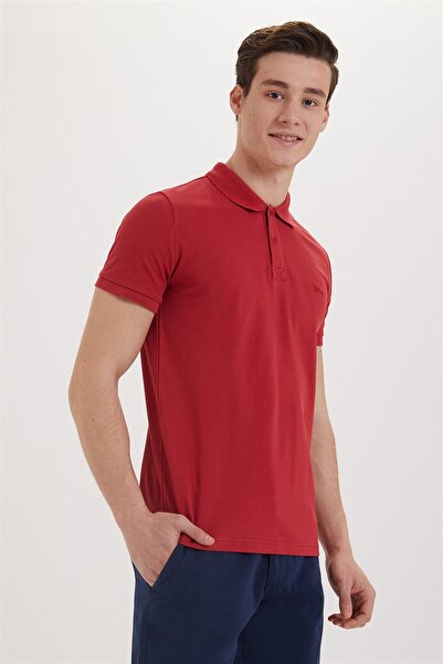 Lee Cooper Twins Men's 100% Cotton Polo Neck T-Shirt Red