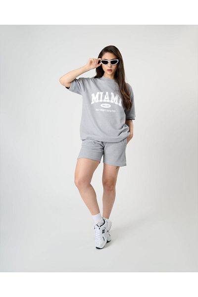 uyguntarz Βαμβακερό μπλουζάκι Miami Printed Oversize