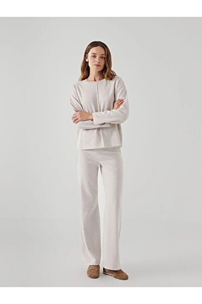 LC Waikiki LCW Vision Ekru Beli Lastikli Kadın Triko Pantolon