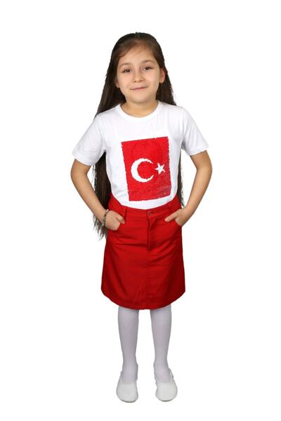 YCN TEKSTİL تي شيرت مطرز بالترتر الدوار للجنسين