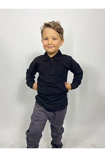 Nacar Uzun Kollu Polo Yaka Okul Tshirt