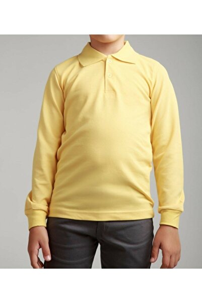 YCN TEKSTİL Unisex Παιδικό μπλουζάκι πόλο με μακρυμάνικο τιρκουάζ