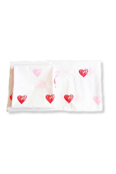 selma tekstil Red Pink Heart Double Bed Sheet Pillow Set