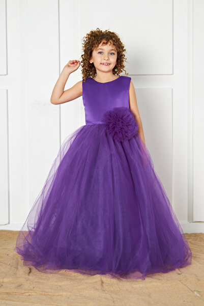 zühre balaban Лилава рокля с водна лилия за момичета, вечерна рокля