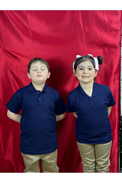 YCN TEKSTİL Μπλουζάκι με κοντό μανίκι και λαιμόκοψη πόλο για κορίτσια και αγόρια