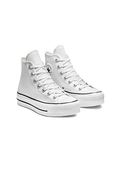 converse Chuck Taylor All Star Leather Platform Γυναικεία Casual Παπούτσια 561676c Λευκό