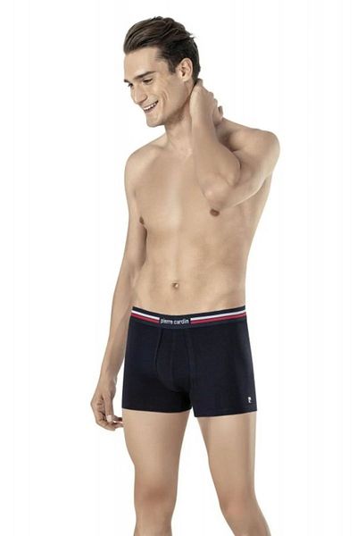 Pierre Cardin 395 Men's Red-Navy Blue-Grey Stretch 3-Piece Boxers