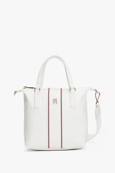 Tommy Hilfiger Women's Cross Strap Cream Tote Bag