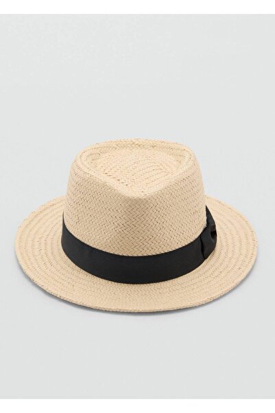 MANGO Woman Pălărie cu fundă din fibre naturale