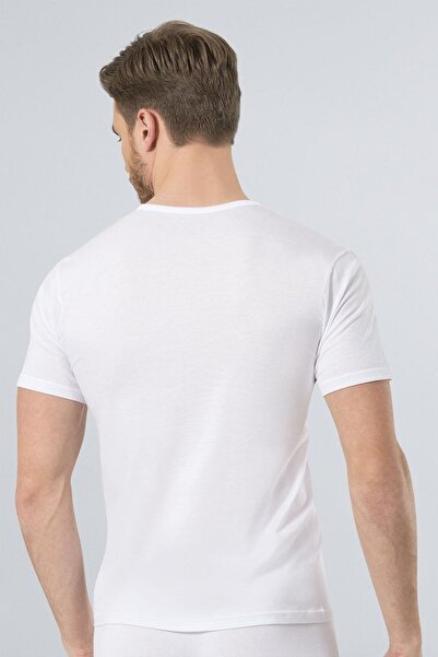 TÜREN 182 White Men's Modal V-Neck Undershirt
