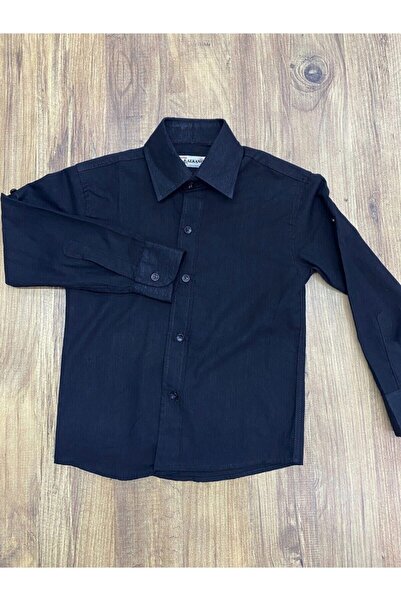 YCN TEKSTİL 23 April Boy's Blue Linen Fold Sleeve Shirt 0-24