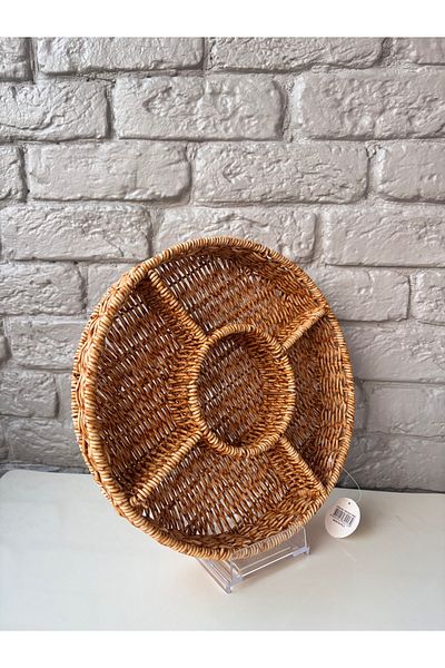 ARİN MODA ARIN RATTAN ORME صينية عرض متعددة الأقسام بعمق 30 × 30 سم و5 سم
