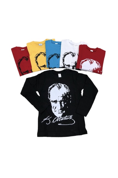 YCN TEKSTİL Ататюрк Дълъг ръкав Джърси Супер тениска 23 април 29 октомври Ата...