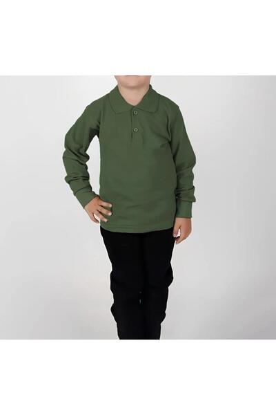 Genel Markalar Unisex çocuk uzun kollu polo yaka tshirt