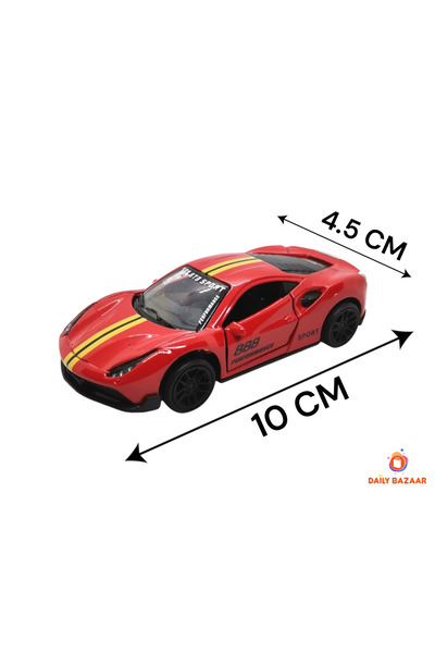 Daily Bazaar Metal Model Spor Araba KIRMIZI Kapıları Açılır Kapanır Çek Bırak...