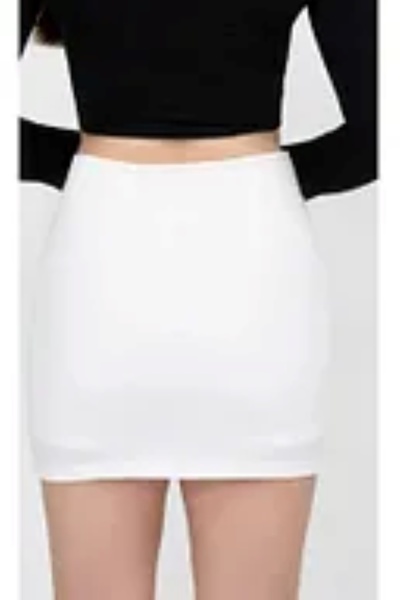 ARÇIN Λευκό - Εκρού Σορτς Φούστα με Φούστα Μπροστά και Πίσω